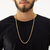 CORRENTE CORDÃO BAIANO - 4MM- FECHO CANHÃO - 27G - 60CM + PULSEIRA CORDÃO BAIANO 4MM - FECHO CANHÃO - 10G - 21CM - BANHADO A OURO 18K - comprar online