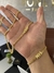 CORRENTE GRUMET DETALHADA - 4MM - FECHO TRAVA DUPLA - 24G + PULSEIRA GRUMET DETALHADA 4MM - FECHO TRAVA DUPLA - 8G - BANHADO A OURO 18K