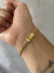 PULSEIRA GRUMET DETALHADA 4MM - FECHO TRAVA DUPLA - 8G - BANHADO A OURO 18K