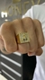 ANEL NOSSA SENHORA QUADRADO - BANHADO A OURO 18K - comprar online