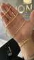 CORRENTE GRUMET FLAT - 3MM - FECHO TRADICIONAL- 12G + PULSEIRA GRUMET FLAT 3MM - FECHO TRADICIONAL - 4G - BANHADO A OURO 18K - comprar online