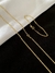 CORRENTE E PULSEIRA PIASTRINE 2MM - FECHO TRADICIONAL - BANHADO A OURO 18K