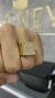 ANEL SALMO 23 QUADRADO - BANHADO A OURO 18K - comprar online