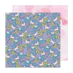 Pebbles - Coleção Cool Girl - Papel para Scrapbook - Unicorn Field 34027655