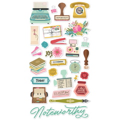 Simple Stories - Coleção Noteworthy - Adesivos chipboards - comprar online