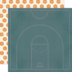 Simple Stories - Coleção Basketball - Kit 6 Papéis para Scrapbook + Adesivos - Scrapbook Life - Materiais para Scrapbook