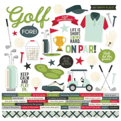 Simple Stories - Coleção Golf - Kit 6 Papéis para Scrapbook + Adesivos na internet