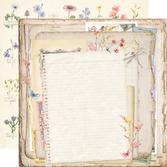 Simple Stories - Coleção Simple Vintage Meadow Flowers - Kit 12 Papéis para Scrapbook + Adesivos
