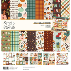 Simple Stories - Coleção Cider & Donuts - Kit 12 Papéis para Scrapbook + Adesivos
