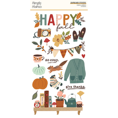 Simple Stories - Coleção Cider & Donuts - Adesivos chipboards