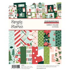 Simple Stories - Coleção Santa's Village - Bloco de Papéis para Scrapbook 15x20 cm (6x8 polegadas)