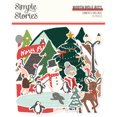 Simple Stories - Coleção Santa's Village - Die cuts North Pole