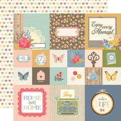 Simple Stories - Coleção Front Porch - Kit 12 Papéis para Scrapbook + Adesivos