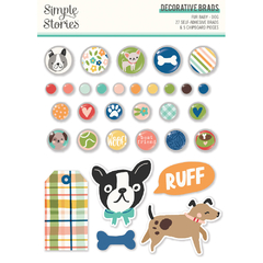 Simple Stories - Coleção Fur Baby Dog - Brads adesivos - comprar online