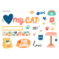 Simple Stories - Coleção Fur Baby Cat - Die cuts Page Pieces na internet