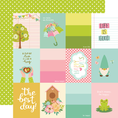 Simple Stories - Coleção Tea Garden - Kit 12 Papéis para Scrapbook + Adesivos