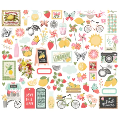 Simple Stories - Coleção Pink Lemonade - Die cuts Bits na internet