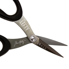 Tim Holtz/Tonic Studio - Non-Stick Titanium Left Handed Micro Serrated Mini Snips 5" - Tesoura Antiaderente de Titânio 5" para CANHOTOS na internet