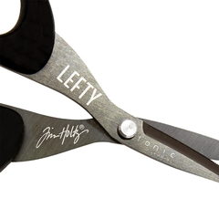 Tim Holtz/Tonic Studio - Non-Stick Titanium Left Handed Micro Serrated Mini Snips 5" - Tesoura Antiaderente de Titânio 5" para CANHOTOS - Scrapbook Life - Materiais para Scrapbook