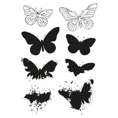 Sizzix + 49 and Market - Facas de Corte + Carimbos Painted Pencil Butterflies na internet