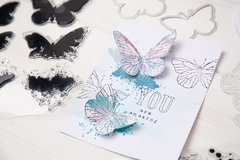 Imagem do Sizzix + 49 and Market - Facas de Corte + Carimbos Painted Pencil Butterflies