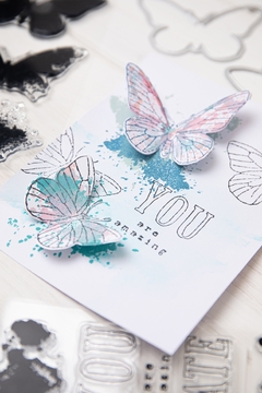Sizzix + 49 and Market - Facas de Corte + Carimbos Painted Pencil Butterflies na internet