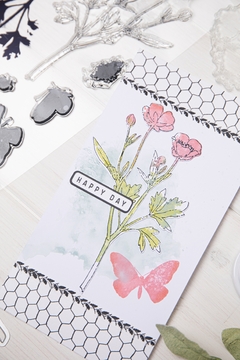 Imagem do Sizzix + 49 and Market - Facas de Corte + Carimbos Painted Pencil Botanical