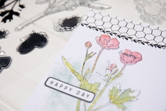 Sizzix + 49 and Market - Facas de Corte + Carimbos Painted Pencil Botanical