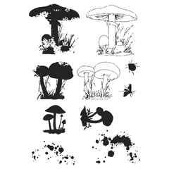 Sizzix + 49 and Market - Facas de Corte + Carimbos Painted Pencil Mushrooms na internet