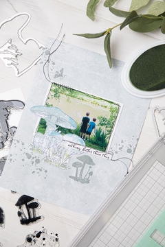 Imagem do Sizzix + 49 and Market - Facas de Corte + Carimbos Painted Pencil Mushrooms