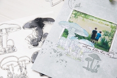 Sizzix + 49 and Market - Facas de Corte + Carimbos Painted Pencil Mushrooms na internet