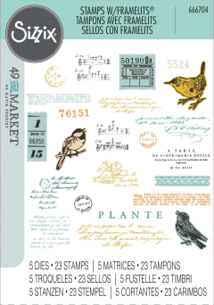 Sizzix + 49 and Market - Facas de Corte + Carimbos Bird Song