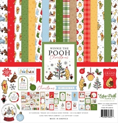 Echo Park - Coleção Winnie The Pooh Christmas - Kit 12 Papéis para Scrapbook + Adesivos