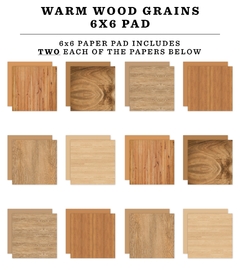 Echo Park - Coleção Wood Grains - Warm Wood Grains - Bloco Papéis para Scrapbook tamanho 15x15 cm - comprar online