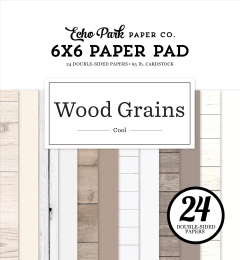 Echo Park - Coleção Wood Grains - Cool Wood Grains - Bloco Papéis para Scrapbook tamanho 15x15 cm