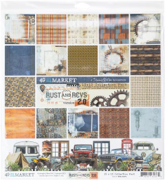 49 and Market - Coleção Rust and Revs 2.0 - Kit 8 Papéis dupla face para Scrapbook - comprar online