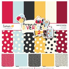 Lemon Scrapbook - Coleção Parque de Diversões 2 - Kit 6 papeis básicos para Scrapbook