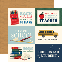 Imagem do Carta Bella - Coleção Back To School - Kit 12 Papéis para Scrapbook + Adesivos