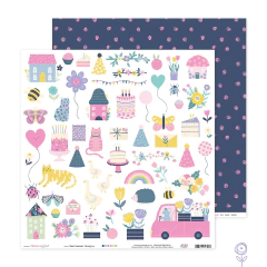 Juju Scrapbook - Coleção Doce Alegria - Kit Coordenado 18 Papéis para Scrapbook 30x30cm - Scrapbook Life - Materiais para Scrapbook