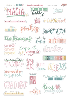 Juju Scrapbook - Coleção Terra dos Sonhos - Adesivos em Papel Para Sempre