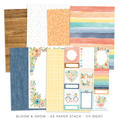 Cocoa Vanilla - Coleção Bloom & Grow - Kit 32 Papéis para Scrapbook tamanho 15x21 cm na internet