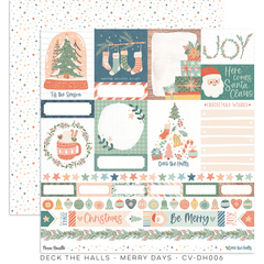 Cocoa Vanilla - Coleção Deck the Halls - Kit 12 Papéis para Scrapbook + Adesivos