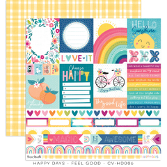 Cocoa Vanilla - Coleção Happy Days - Kit 16 Papéis para Scrapbook + Adesivos