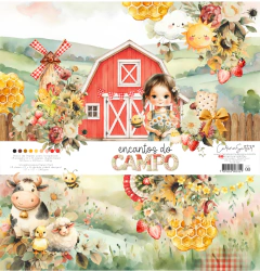 Carina Sartor Design - Coleção Encantos do Campo - Bloco de papéis 30,5x30,5cm 18 folhas
