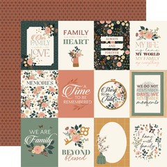Echo Park - Coleção Family - Kit 12 Papéis para Scrapbook + Adesivos
