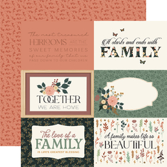 Echo Park - Coleção Family - Kit 12 Papéis para Scrapbook + Adesivos