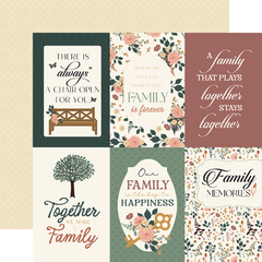 Echo Park - Coleção Family - Kit 12 Papéis para Scrapbook + Adesivos - Scrapbook Life - Materiais para Scrapbook