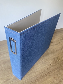 ÁLBUM NACIONAL GI DEMELLO para Scrapbook tamanho 30,5x30,5cm (12"x 12") - Cor Jeans Sintético