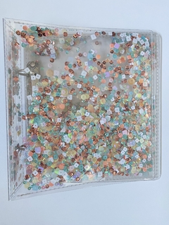 ÁLBUM NACIONAL SHAKER ORIGINAL GI DEMELLO tamanho 21 x 23 cm - Tons menta, branco e rose gold