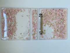ÁLBUM NACIONAL SHAKER ORIGINAL GI DEMELLO tamanho 21 x 23 cm - Baby Girl - Tons rosa, creme e dourado na internet